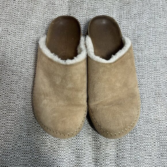 Jenni Kayne Shearling-Lined Moc Clog in Taupe Brown Size 37 - Picture 4 of 10